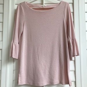 Pleoine adorable light pink bell sleeve blouse.
